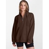 image:imageANRABESS Hoodies for Women Oversized Quarter Zip PulloverCoffee