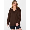 image:imageANRABESS Hoodies for Women Oversized Quarter Zip PulloverCoffee