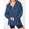 image:imageANRABESS Hoodies for Women Oversized Quarter Zip PulloverGray Blue