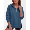 image:imageANRABESS Hoodies for Women Oversized Quarter Zip PulloverGray Blue