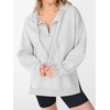 image:imageANRABESS Hoodies for Women Oversized Quarter Zip PulloverLight Grey