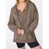 image:imageANRABESS Hoodies for Women Oversized Quarter Zip PulloverLight Khaki