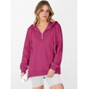 image:imageANRABESS Hoodies for Women Oversized Quarter Zip PulloverRose Red