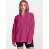 image:imageANRABESS Hoodies for Women Oversized Quarter Zip PulloverRose Red