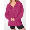 image:imageANRABESS Hoodies for Women Oversized Quarter Zip PulloverRose Red