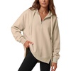 image:imageANRABESS Hoodies for Women Oversized Quarter Zip PulloverBeige
