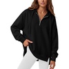 image:imageANRABESS Hoodies for Women Oversized Quarter Zip PulloverBlack