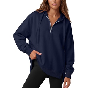 image:imageANRABESS Hoodies for Women Oversized Quarter Zip PulloverNavy Blue