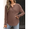 image:imageANRABESS Long Sleeve Shirts for Women Fall Henley Tops Dressy Casual BlouseBrown