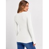 image:imageANRABESS Long Sleeve Shirts for Women Ribbed Square Neck TopsOffwhite