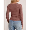 image:imageANRABESS Long Sleeve V Neck Ribbed Shirts for Women Fall OutfitsBrick Red