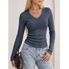 image:imageANRABESS Long Sleeve V Neck Ribbed Shirts for Women Fall OutfitsDeep Blue