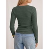 image:imageANRABESS Long Sleeve V Neck Ribbed Shirts for Women Fall OutfitsDeep Green
