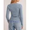 image:imageANRABESS Long Sleeve V Neck Ribbed Shirts for Women Fall OutfitsLight Blue
