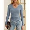 image:imageANRABESS Long Sleeve V Neck Ribbed Shirts for Women Fall OutfitsLight Blue