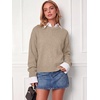 image:imageANRABESS Oversized Sweaters for Women Fall Wool Blend PulloverGrey Beige