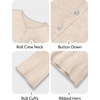 image:imageANRABESS Women Button Down Long Sleeve Roll Neck Cardigan SweaterAlmond