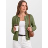 image:imageANRABESS Women Button Down Long Sleeve Roll Neck Cardigan SweaterArmy Green