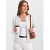 image:imageANRABESS Women Button Down Long Sleeve Roll Neck Cardigan SweaterLight Grey