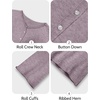 image:imageANRABESS Women Button Down Long Sleeve Roll Neck Cardigan SweaterNutmeg