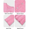 image:imageANRABESS Women Button Down Long Sleeve Roll Neck Cardigan SweaterPink