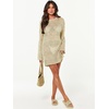 image:imageANRABESS Women Swimsuit Cover Up Beach Crochet Bathing Suit Mini DressBeige