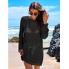image:imageANRABESS Women Swimsuit Cover Up Beach Crochet Bathing Suit Mini DressBlack