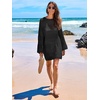 image:imageANRABESS Women Swimsuit Cover Up Beach Crochet Bathing Suit Mini DressBlack