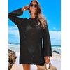 image:imageANRABESS Women Swimsuit Cover Up Beach Crochet Bathing Suit Mini DressBlack