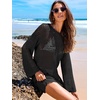 image:imageANRABESS Women Swimsuit Cover Up Beach Crochet Bathing Suit Mini DressBlack