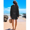 image:imageANRABESS Women Swimsuit Cover Up Beach Crochet Bathing Suit Mini DressBlack