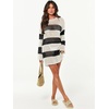image:imageANRABESS Women Swimsuit Cover Up Beach Crochet Bathing Suit Mini DressBlack White Stripe