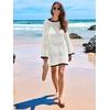 image:imageANRABESS Women Swimsuit Cover Up Beach Crochet Bathing Suit Mini DressBlackwhite