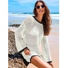 image:imageANRABESS Women Swimsuit Cover Up Beach Crochet Bathing Suit Mini DressBlackwhite