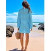 image:imageANRABESS Women Swimsuit Cover Up Beach Crochet Bathing Suit Mini DressBlue