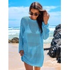 image:imageANRABESS Women Swimsuit Cover Up Beach Crochet Bathing Suit Mini DressBlue