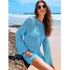 image:imageANRABESS Women Swimsuit Cover Up Beach Crochet Bathing Suit Mini DressBlue