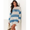 image:imageANRABESS Women Swimsuit Cover Up Beach Crochet Bathing Suit Mini DressBluewhite