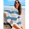 image:imageANRABESS Women Swimsuit Cover Up Beach Crochet Bathing Suit Mini DressBluewhite