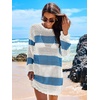 image:imageANRABESS Women Swimsuit Cover Up Beach Crochet Bathing Suit Mini DressBluewhite