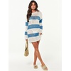 image:imageANRABESS Women Swimsuit Cover Up Beach Crochet Bathing Suit Mini DressBluewhite