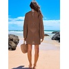 image:imageANRABESS Women Swimsuit Cover Up Beach Crochet Bathing Suit Mini DressBrown