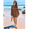 image:imageANRABESS Women Swimsuit Cover Up Beach Crochet Bathing Suit Mini DressBrown