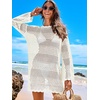 image:imageANRABESS Women Swimsuit Cover Up Beach Crochet Bathing Suit Mini DressCream White