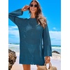 image:imageANRABESS Women Swimsuit Cover Up Beach Crochet Bathing Suit Mini DressCyan