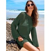 image:imageANRABESS Women Swimsuit Cover Up Beach Crochet Bathing Suit Mini DressDeep Green