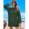 image:imageANRABESS Women Swimsuit Cover Up Beach Crochet Bathing Suit Mini DressDeep Green