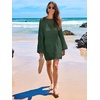 image:imageANRABESS Women Swimsuit Cover Up Beach Crochet Bathing Suit Mini DressDeep Green