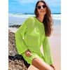 image:imageANRABESS Women Swimsuit Cover Up Beach Crochet Bathing Suit Mini DressGreen