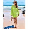 image:imageANRABESS Women Swimsuit Cover Up Beach Crochet Bathing Suit Mini DressGreen